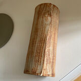 Contemporary ceramic vase, striated draped stoneware, signed