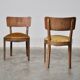 Vintage walnut chairs with studs & straps and springs in velvet, italy, 1920s