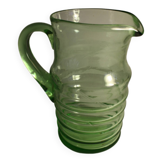 Vintage green water pitcher
