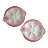 Vintage oyster plates in the shape of a sole.