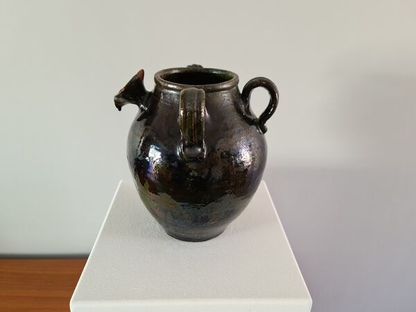 Vase cruche terre cuite émaillée 1900