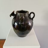 Enamelled terracotta jug vase 1900