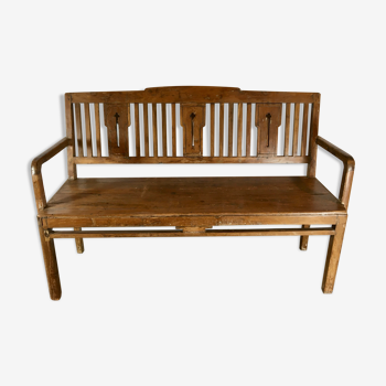 Raw wooden bench