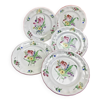 5 dessert plates 22.7 cm Lunéville reverbere model