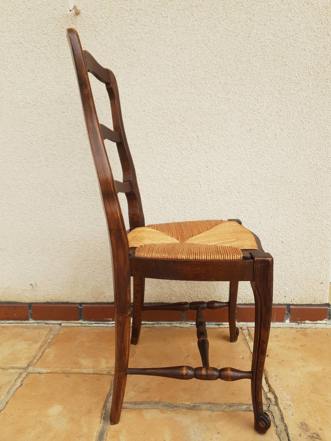 Regency chairs in straw-studded oak