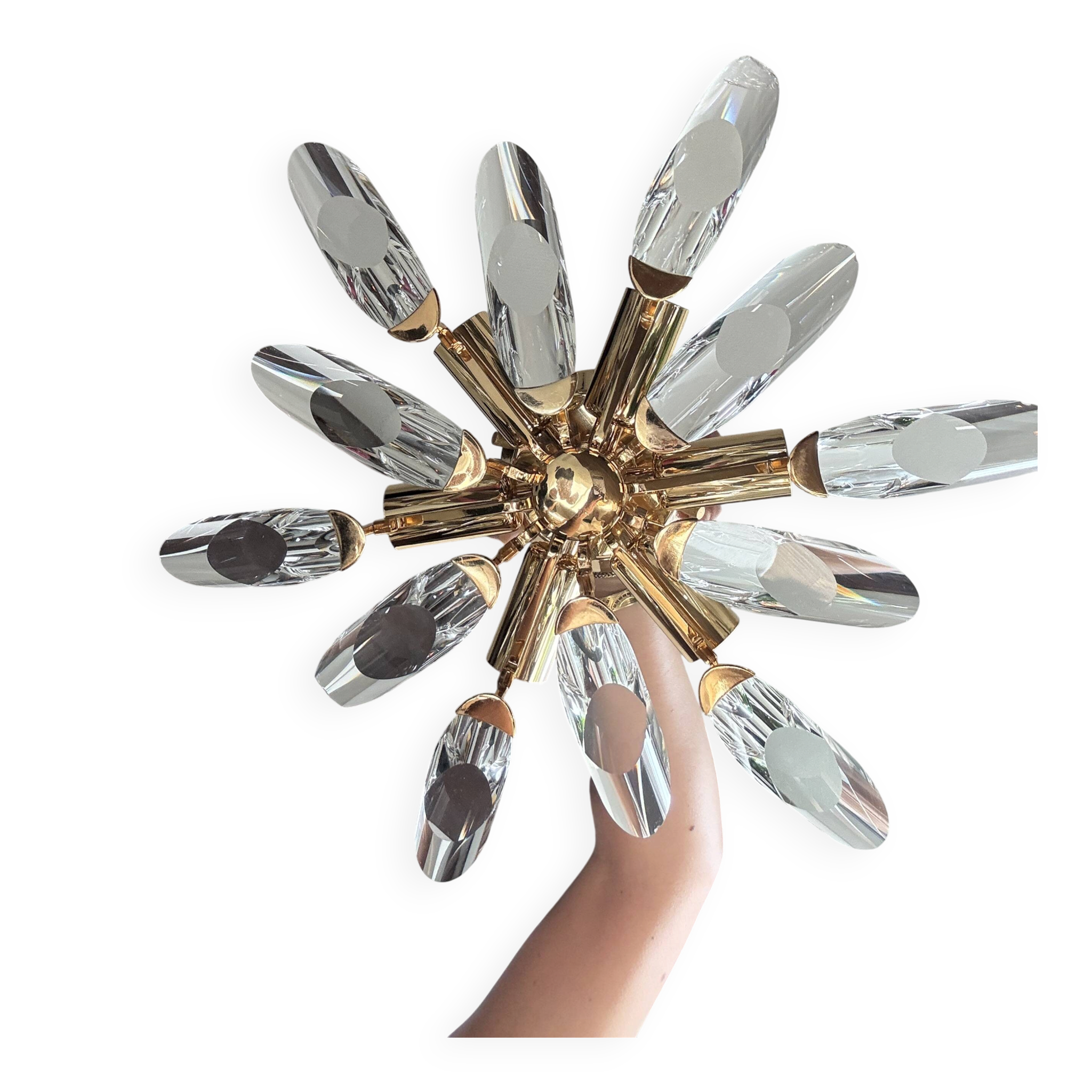 Vintage sputnik ceiling light — glass spikes