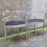 Paire de fauteuils en aluminium par Henning Larsen