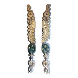 18th Century Italian Handcarved Polychrome Painted Pilaster Friezes, Set of 2