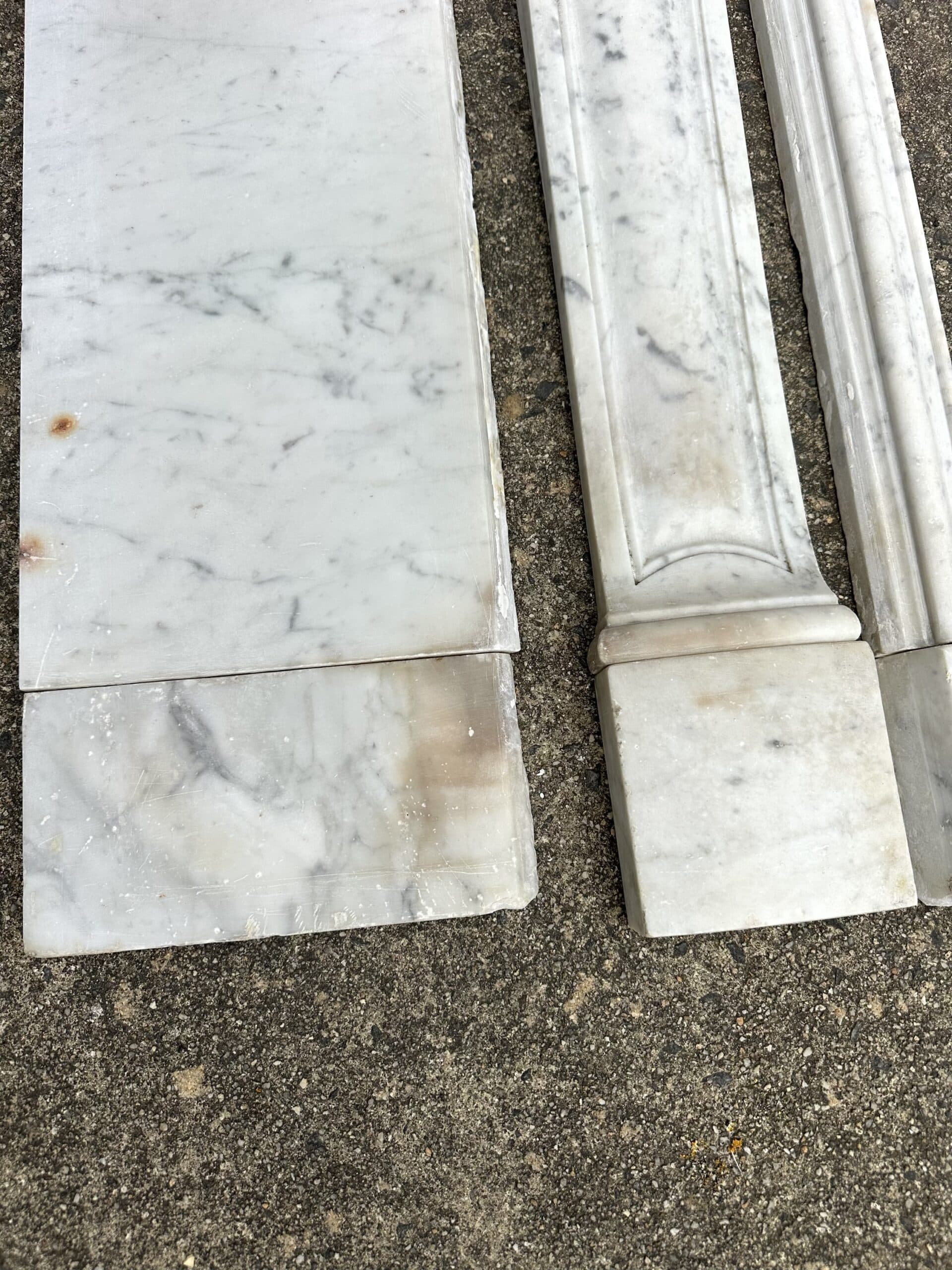 White Carrara marble fireplace from around 1880