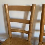 Ensemble de quatre chaises paillées