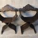 Pair of Antique savonarola folding chairs