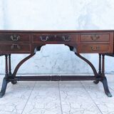 English double-sided mahogany desk