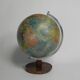 Paper mache globe on wooden base, 1960s