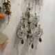 Florentine Tole Crystal Sconces Set of 2 1950’s