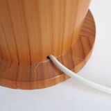 Big Vintage IKEA Table Lamp: Scandinavian Postmodern Design, Solid Wood Bas