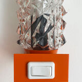 Lamp / wall lamp metal orange diamond globe 70s