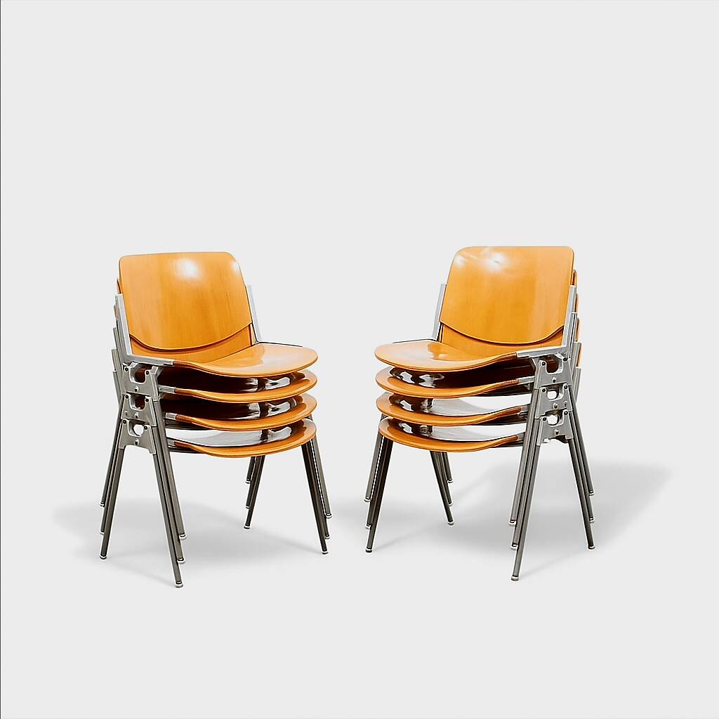 Set of 6 dsc 106 chairs by G. Piretti for Castelli - Circa 1960
