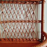 Terracotta rattan and wicker shelf