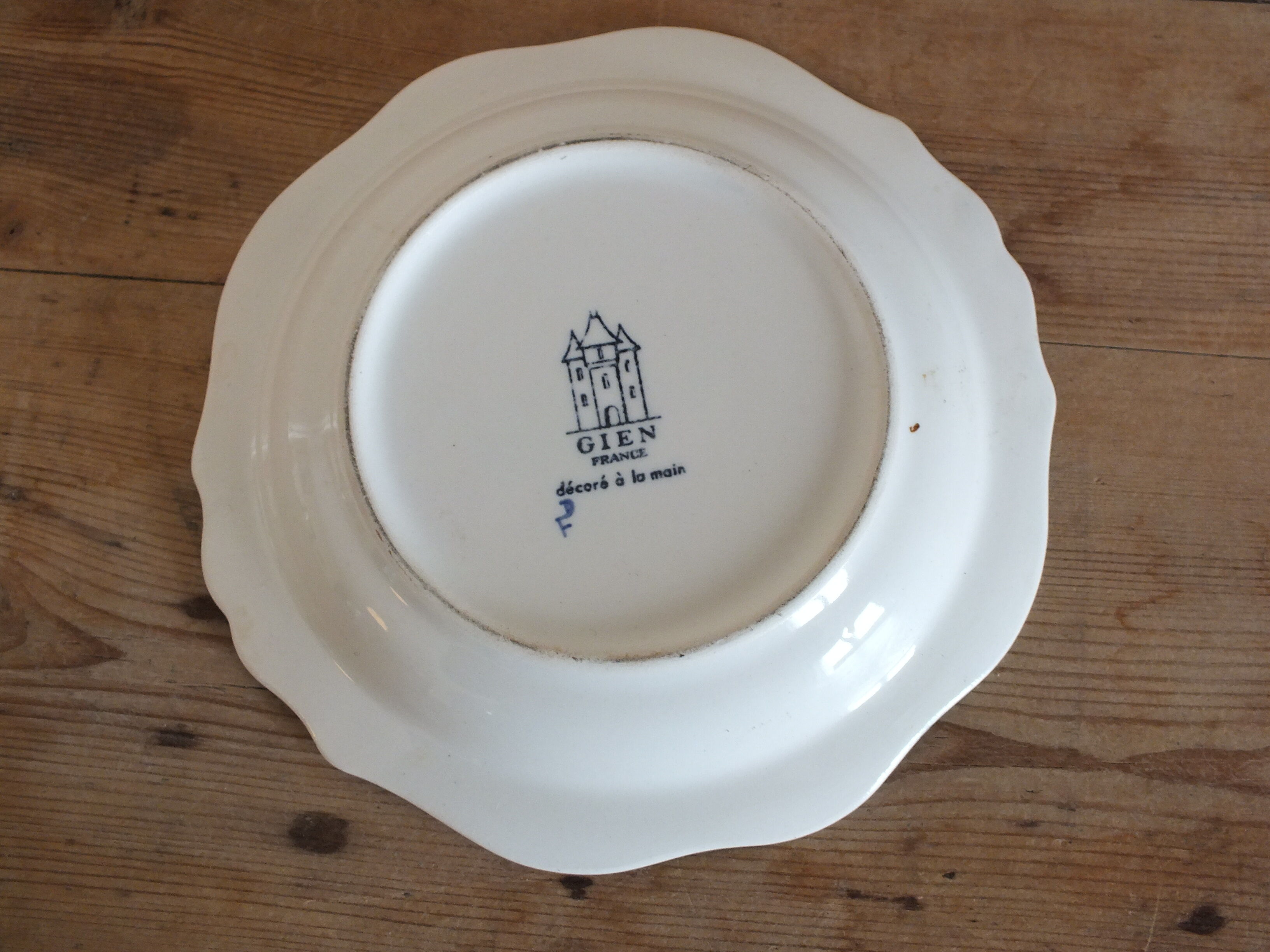 Cup, empty pocket in earthenware of Gien decoration Cashmere