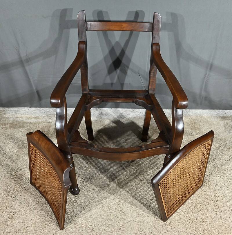Hairdresser's armchair in solid beech, Louis-Philippe style - Early 20th century