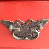 Red Chinese low cabinet