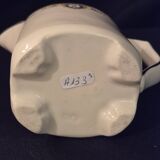 Old covered jug, vintage, geometric frieze and flowers with a border.