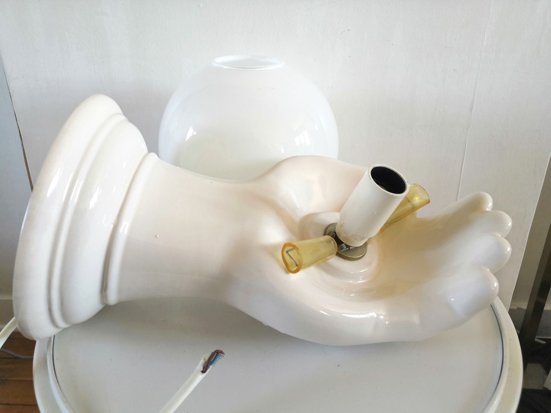 Vintage hand lamp in ceramic 70s