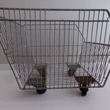 Metal grocery shelf on wheels