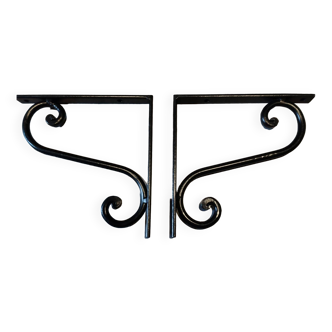 Retro wrought iron bracket set of 2