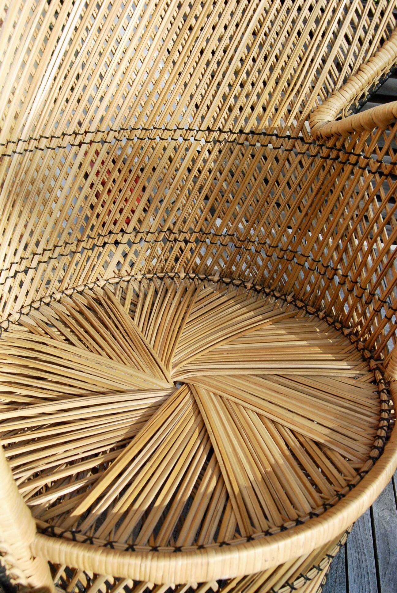 Emmanuelle armchair in 1970s rattan