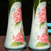 2 flowered vases St Amand early 20th century