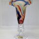 Antique crystal vase moonstone blown glass pedestal