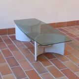 Table basse verre fumé 70's