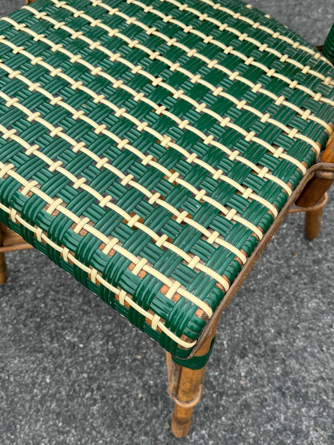 Set of 3 woven rattan bistro chairs Drucker SA