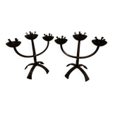 Pair of brutalized candlesticks