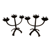 Pair of brutalized candlesticks
