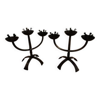 Paire de chandeliers brutalise