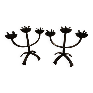 Paire de chandeliers brutalise