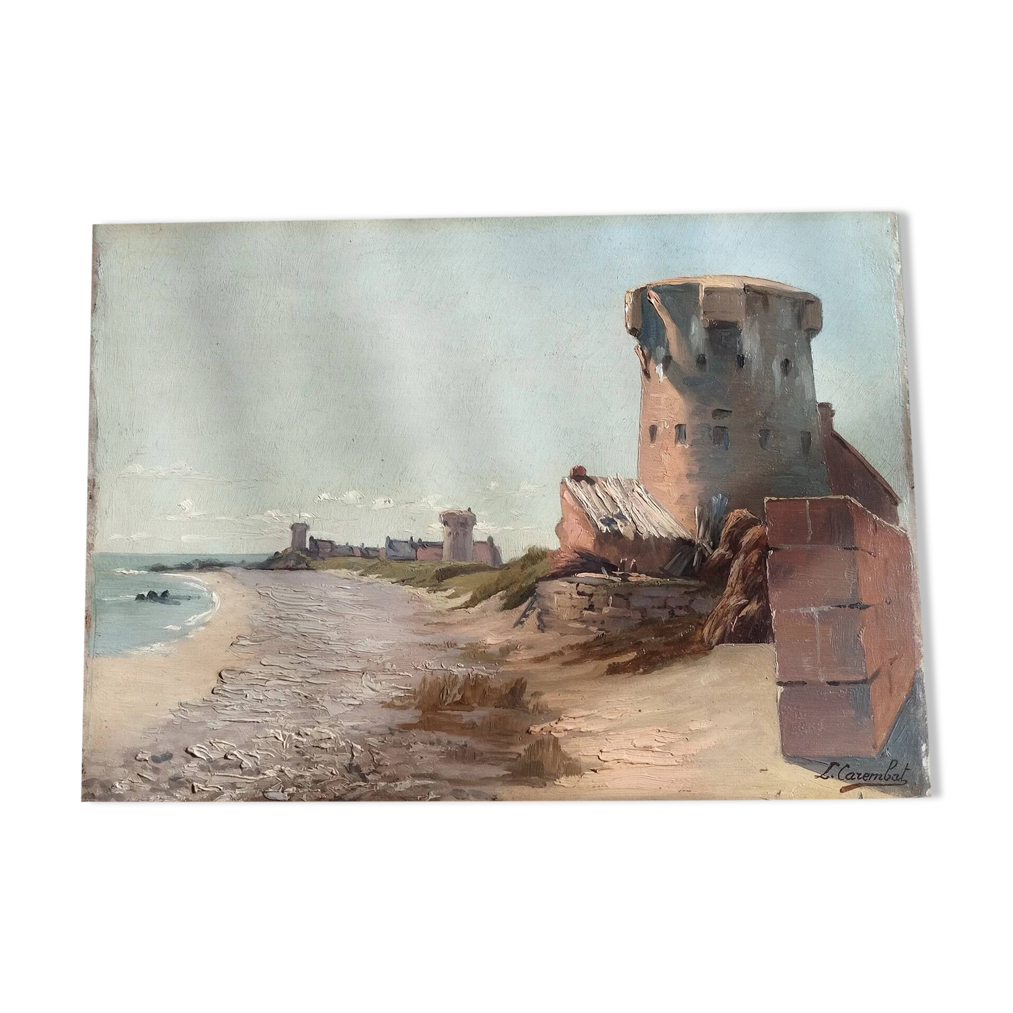 Louis CAREMBAT, Côte de Granville, Jersey, August 1898. Oil on panel.