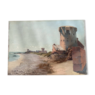 Louis CAREMBAT, Côte de Granville, Jersey, August 1898. Oil on panel.