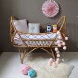Vintage rattan cradle