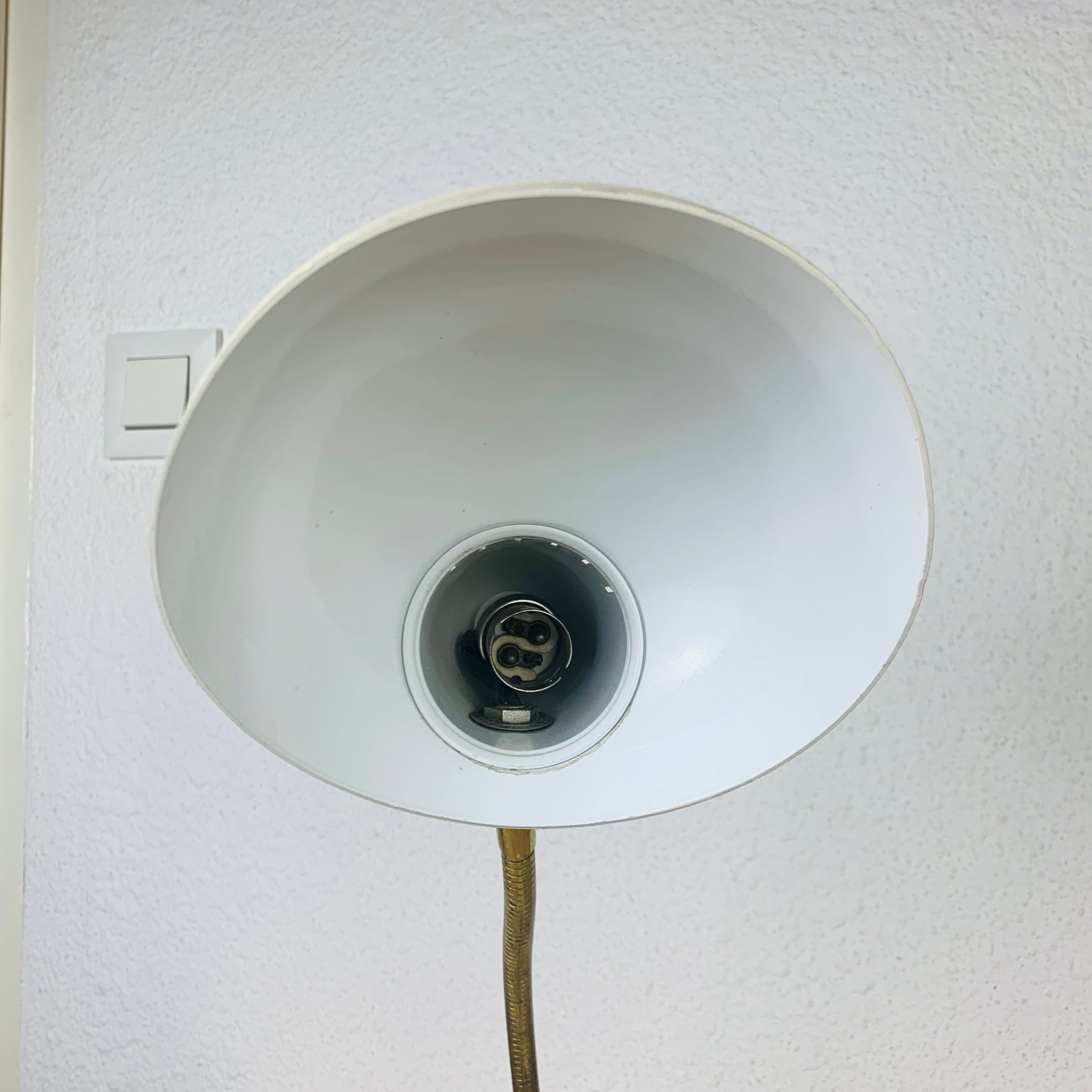 Pair of metal and brass lamps 50s Jean Boris Lacroix