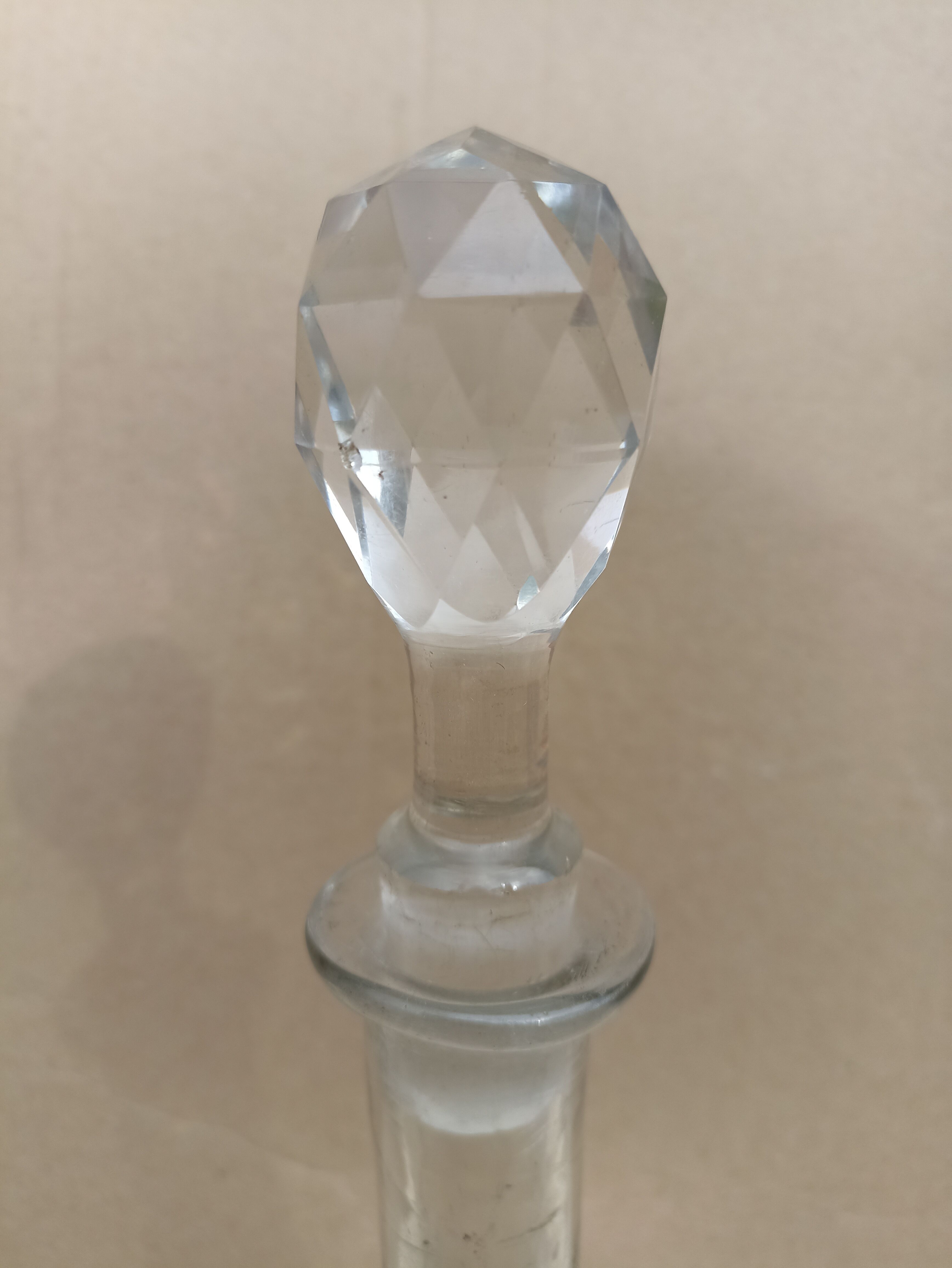 Glass wine decanter with cork