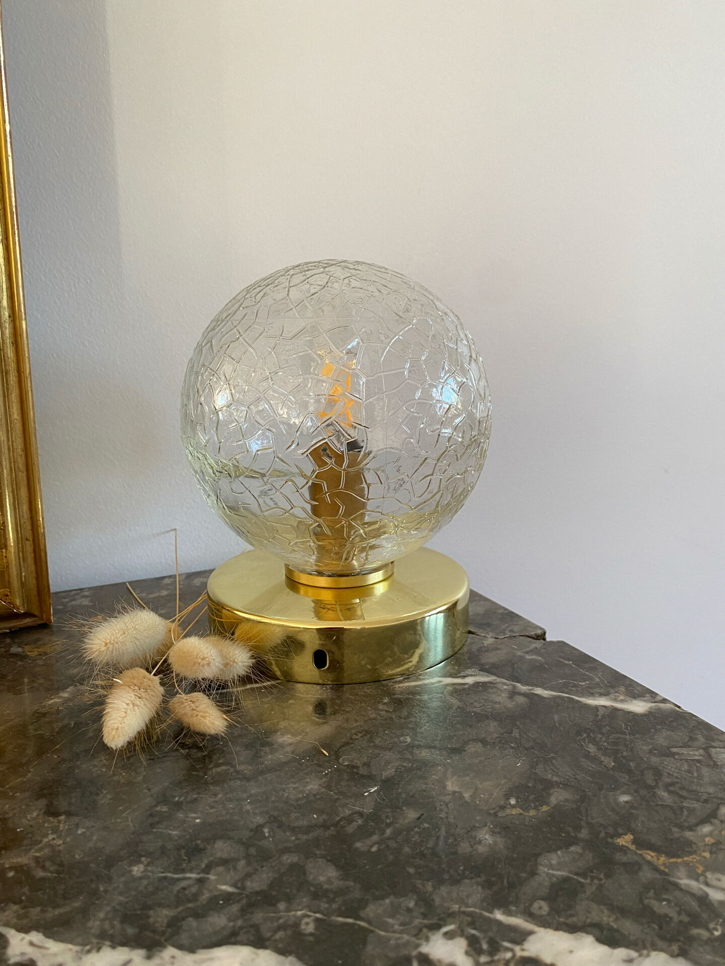 Vintage glass globe wall or ceiling light.