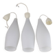 Superb set of three Holmegaard white opaline glass pendant lights