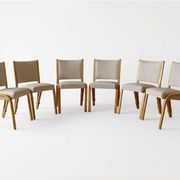 Set of 6 vintage 1950 Steiner Bow wood chairs.