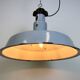 Large Industrial Midcentury Grey Enamel Factory Lamp, 1950s