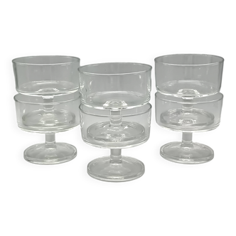 6 Cavalier glasses 15 cl Luminarc transparent glass vintage "sweden" model
