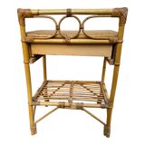Paire de table de nuit en rotin Italie 70’s
