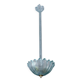 Rare Blu Pendant Light Murano Glass by Barovier e Toso, 1950